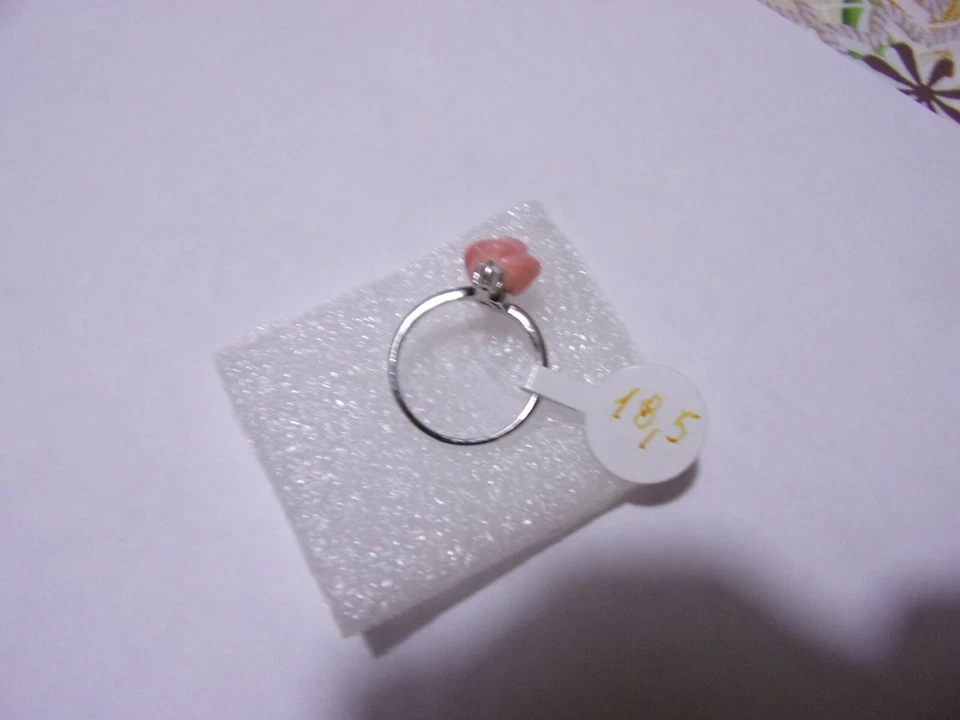 anello in argento 925 con corallo naturale - Immagine 3 di 3