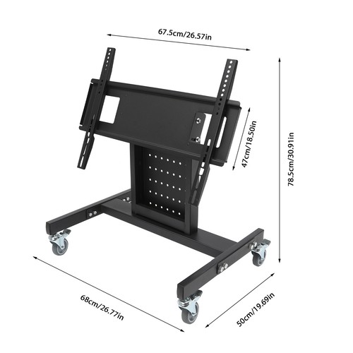 32-65" Plasma Screen LED LCD Monitor Low Stand Cart Rolling TV Mount Stand Cart - Picture 2 of 12