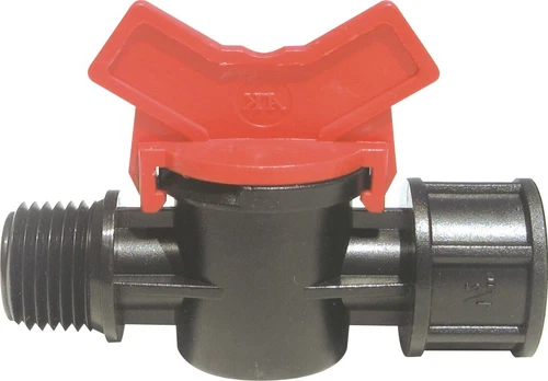 Kunststoff Mini Kugelhahn Absperrhahn Absperrventil AG 1/2" 3/4" x IG 1/2" 3/4" 