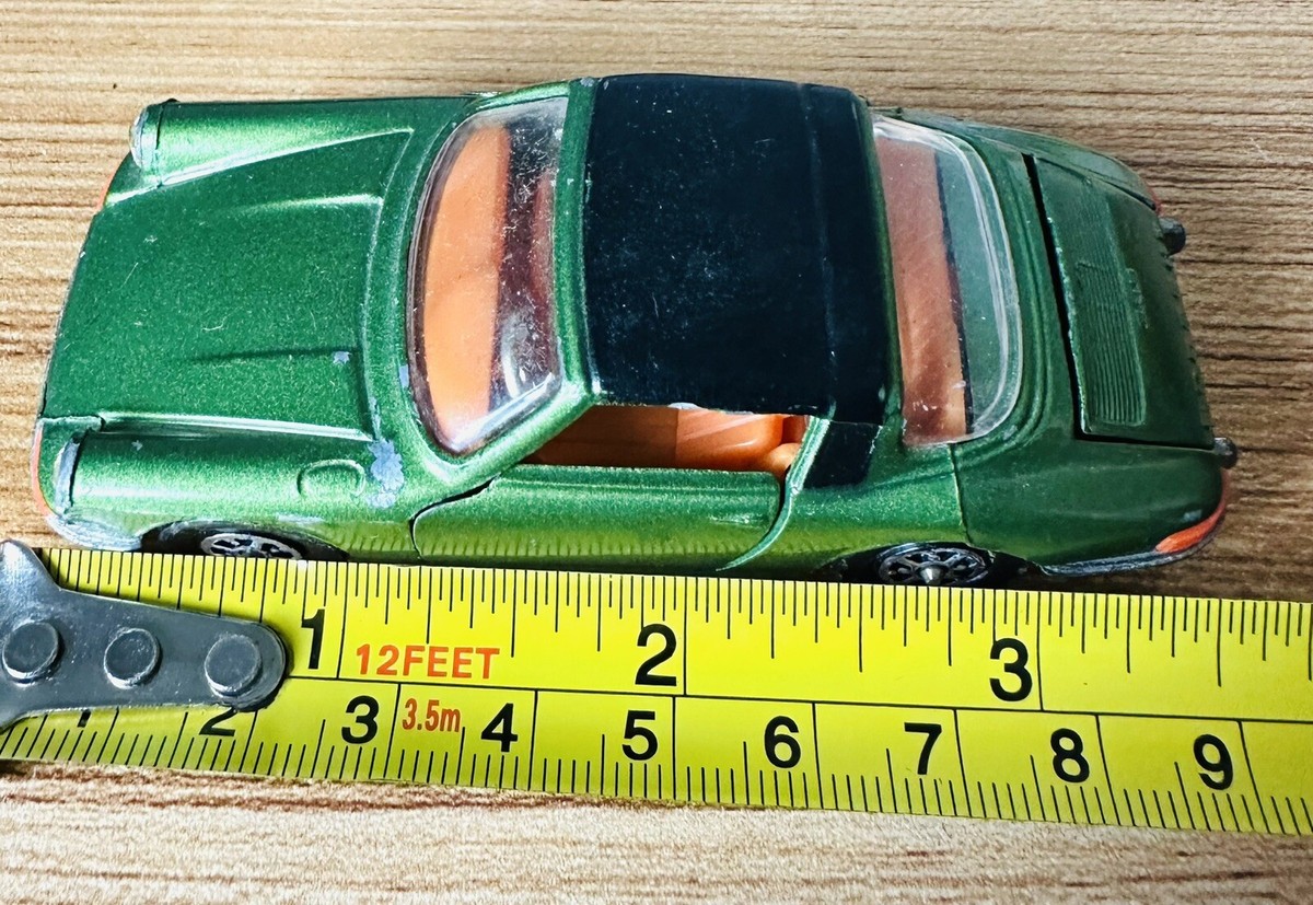 Vintage 1974 Corgi #382 Porsche Targa 911S in Green w Orange