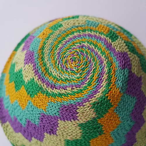 African Zulu Telephone Wire Basket hand craft contemporary art 19cm colours - Picture 12 of 15