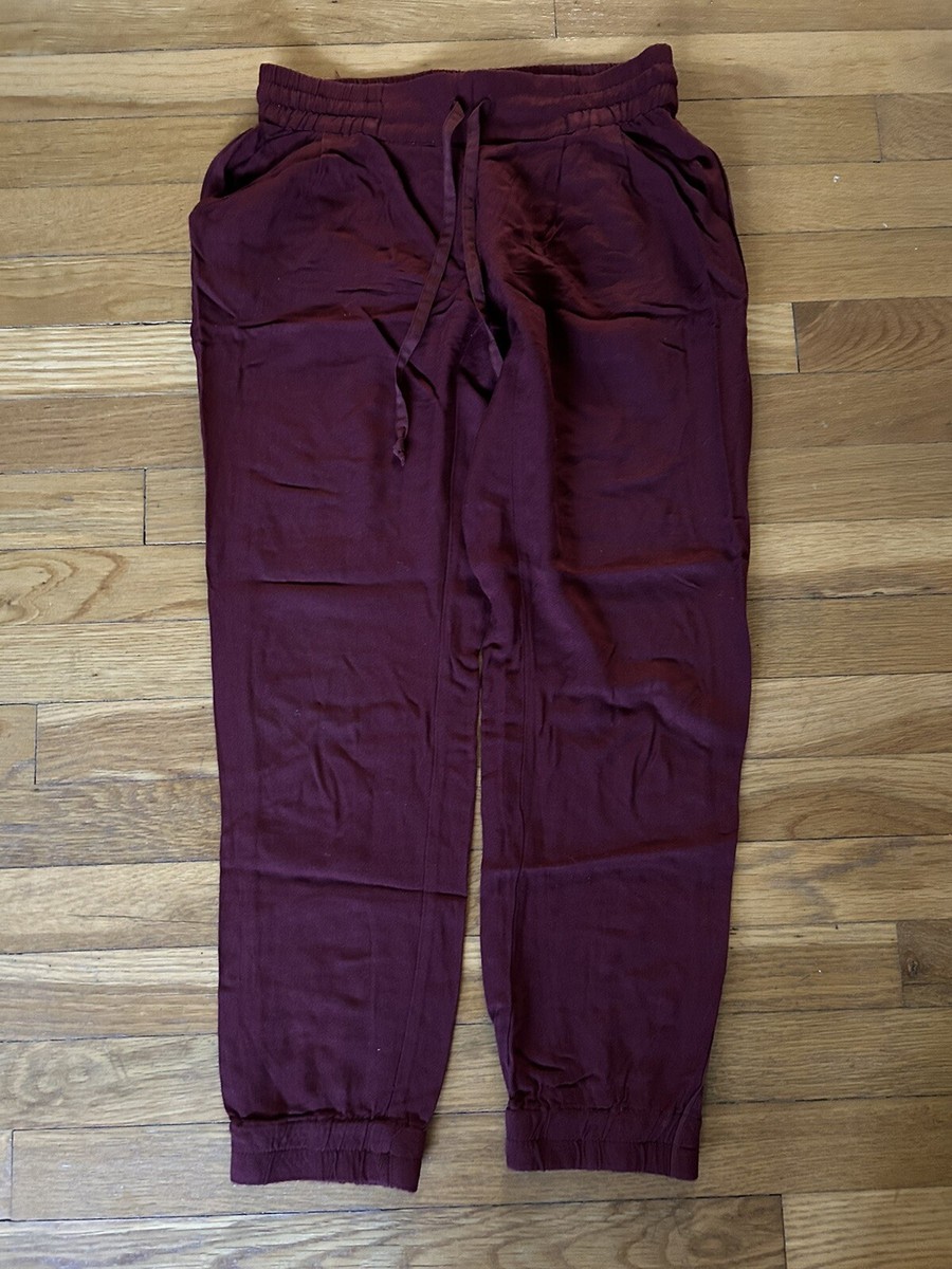 Aritzia TALULA Los Feliz Pants, Joggers, Wine Red, Elastic Size