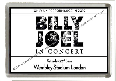 Billy Joel In Concert 2019 - Wembley Stadium London - Kühlschrankmagnet 90 mm x 60 mm 