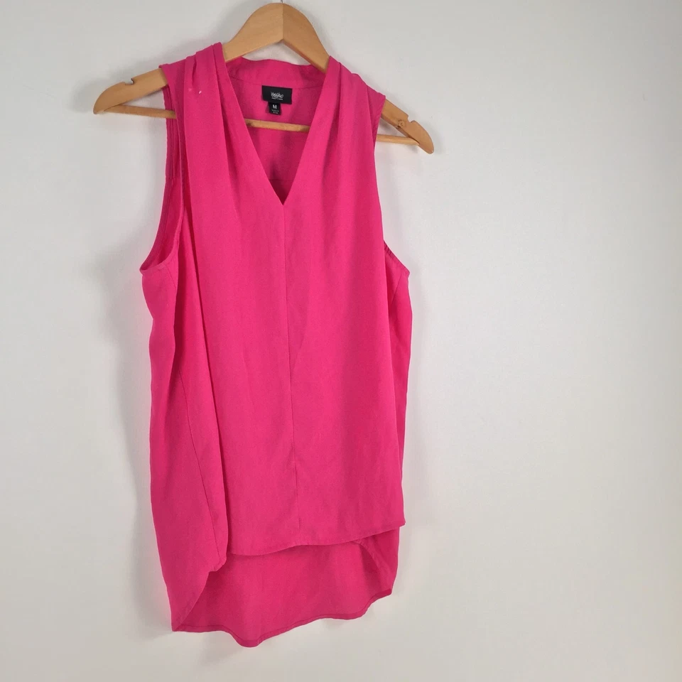 Mossimo womens tank top size M pink sleeveless V-neck solid 030414 Foto 2 de 4
