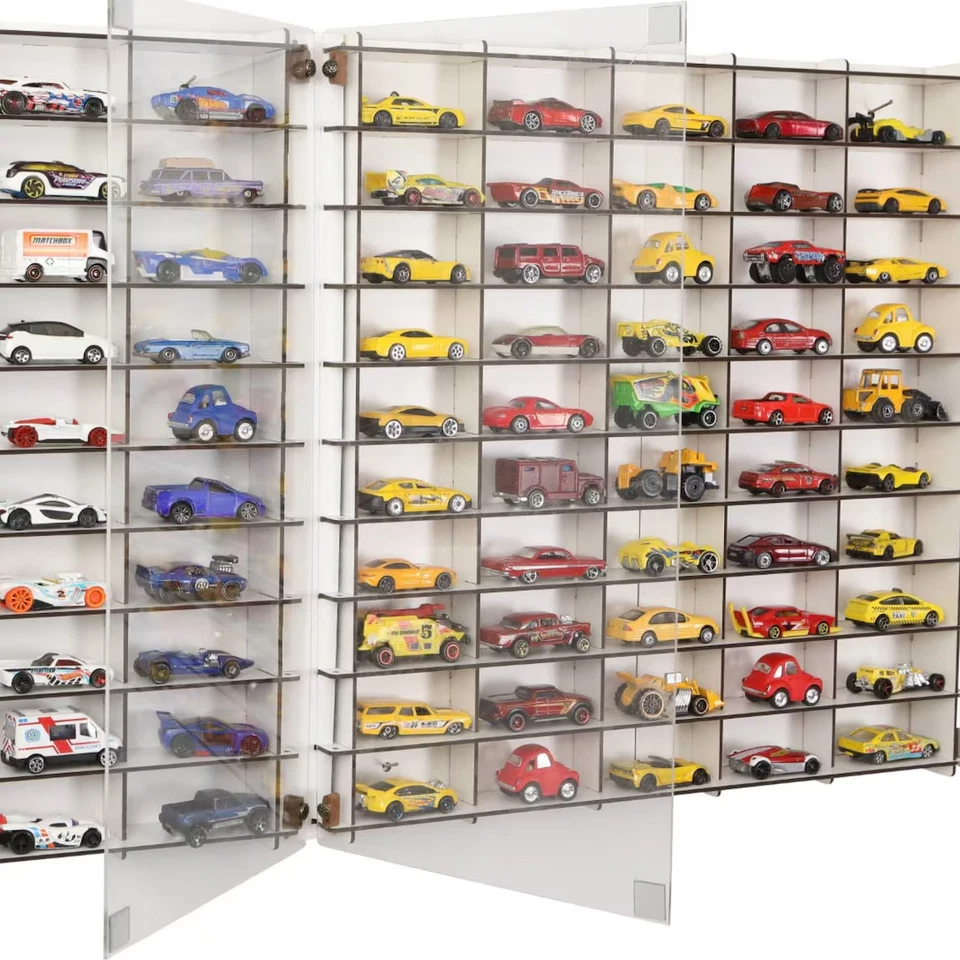 1/64 Hot Wheels, Matchbox, Diecast Car Display Case with acrylic doorS 2x100Cars - Image 3 of 4
