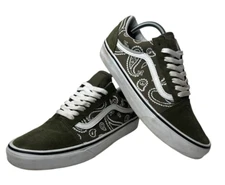 Vans Old Skool Peace Paisley Green Mens Size 9 Athletic Shoes Sneakers 751505
