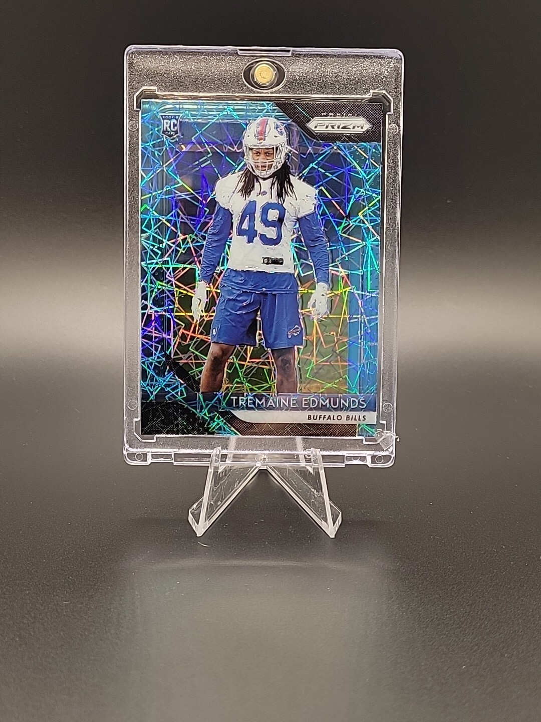 2018 Panini Prizm Blue Lazer Tremaine Edmunds #247 RC Buffalo Bills