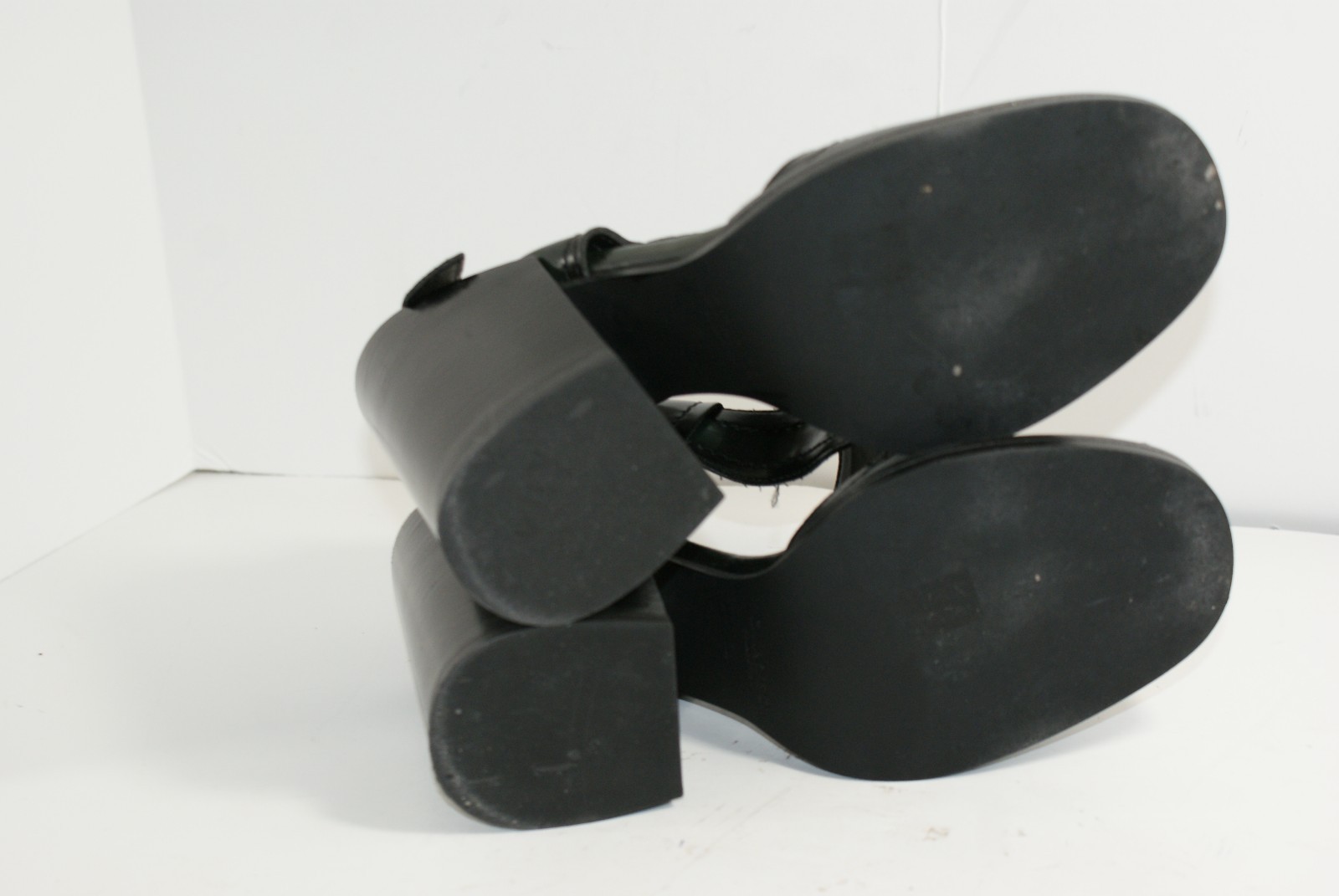 Zara Basic Collection Black Stack Heel Sandals Si… - image 5