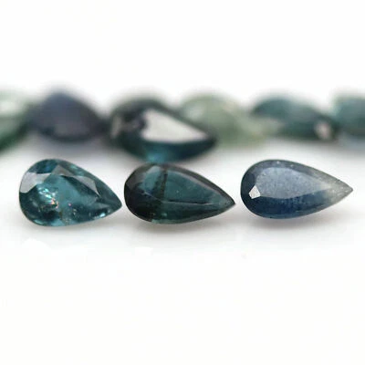 SHOLA Echt 4,22 Ct Natürlicher Blau Grün Saphir 12 Stück aus Madagaska - Bild 1 von 3