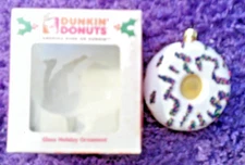 Kurt S Adler Dunkin' Donuts Glass Ornament 2007 Vanilla Sprinkles ADORABLE!