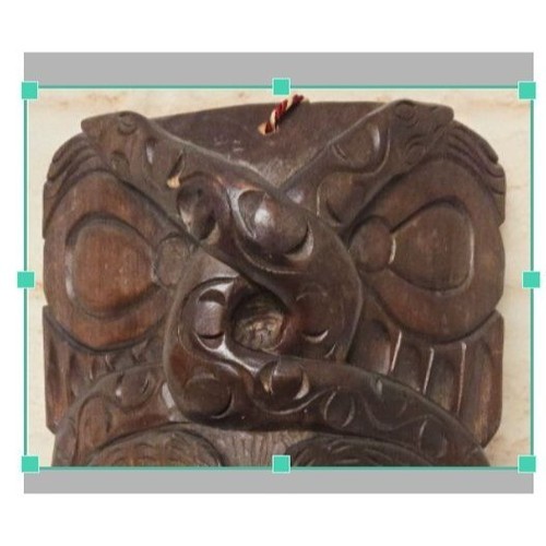 Máscara de madera tallada a mano arte popular maya Kukulkán Chief 15" x 10" - Imagen 2 de 9