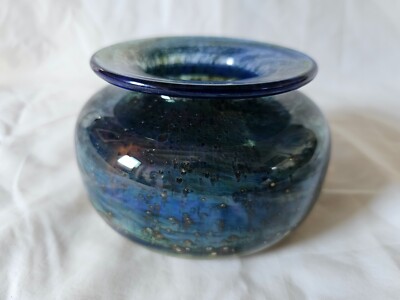 Atemberaubende Isle of Wight Kunst Studio Glas Vase, irisierend mit wunderschönen Tönen (c)