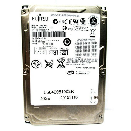 Fujitsu MHW2040AT 40GB 4200RPM 8MB Cache PATA IDE 2.5" Laptop HDD Hard Drive - Picture 1 of 4