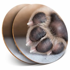 Image of 2 x Coasters - Dog Paw Pad Puppy Love Home Gift #14631