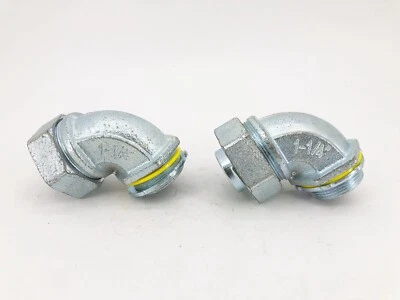 Lot of 2 New Hubbell Raco 3425 Liquidtight Uninsulated Connector 1-1/4" 90° - Image 1 of 4