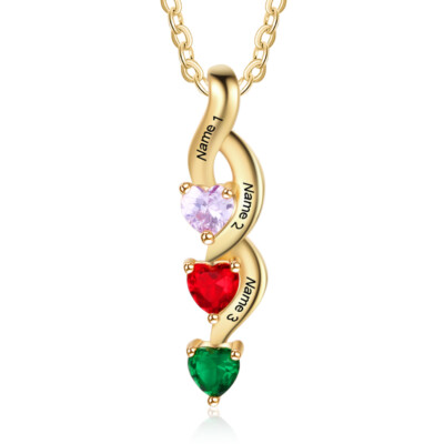 Personalized Engraved Heart Drop Gold 