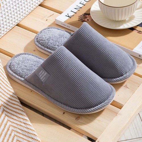 Women Men Winter Soft Fur House Slippers Non-slip Warm Indoor Floor Home Shoes - Picture 16 of 17