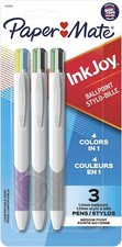 Paper Mate Inkjoy Quatro Retractable Ballpoint Pens 3 Pack Assorted Colors