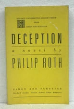 Deception by Philip Roth 1990 First Printing *Advance Uncorrected Proof*