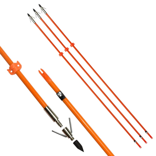 Bowfishing Arrows 32" Archery Fish Hunting Solid Fiberglass Shaft Safety Slide