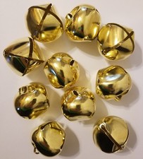Lot of 10 Shiny Gold Metal Jingle Bells Christmas Craft 45mm 1-3/4" Diameter