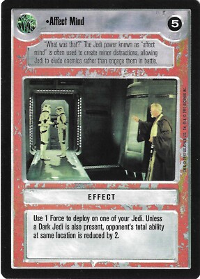 1995 Star Wars CCG Limited Affect Mind Mint Never Played