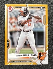 2021 Bowman Chrome Draft Gold Paper 1st /50 Donta Williams Baltimore Orioles