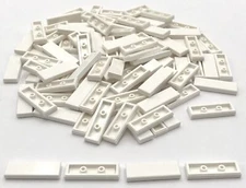 Lego 100 New White Tiles 1 x 3 Flat Smooth Pieces