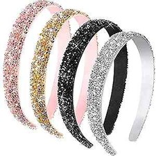4 Pieces Rhinestone Headband for Women Crystal Sparkly Jewel Bling Glitter