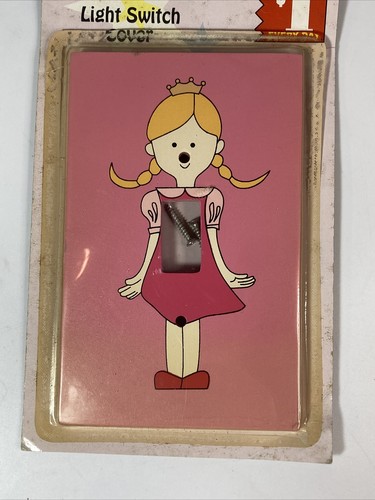 Set Of 3 Pink Girl Light Switch Covers Princess Cartoon 5.5”x3.5” Girly Cute NOS - Picture 2 of 6
