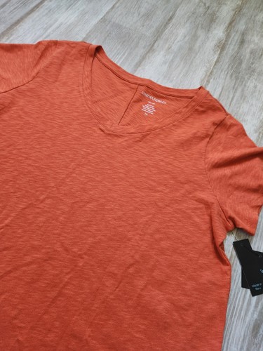 T-shirt Cynthia Rowley arancione 100% cotone scollo a V manica corta nuova con etichetta taglie forti 1X - Foto 2 di 9