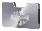 Harley-Davidson Men's Minimalist Aluminum Wallet, Detachable Money Clip - Silver