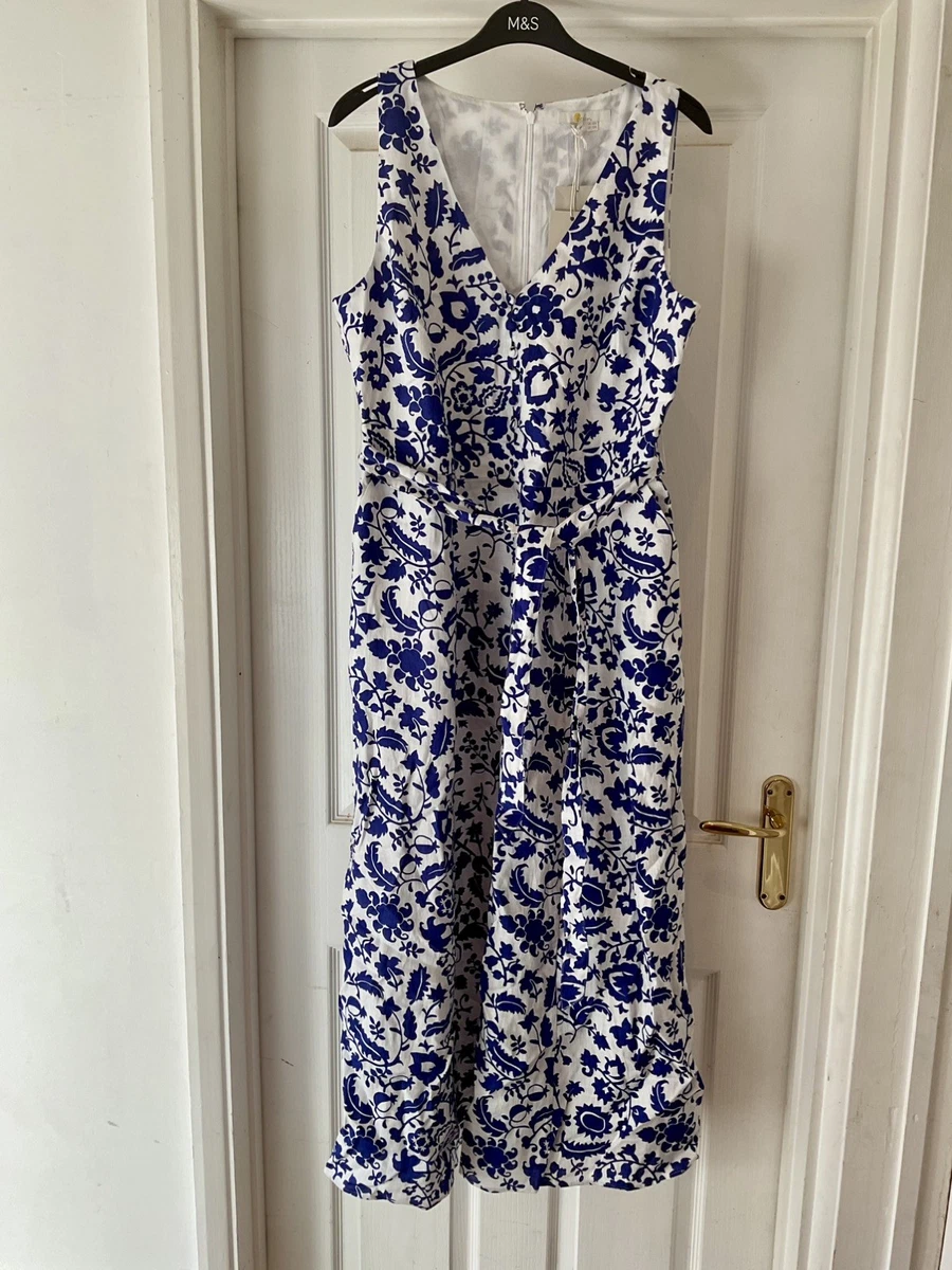 Linen V-Neck Blue Dresses for Women for sale | eBay UK