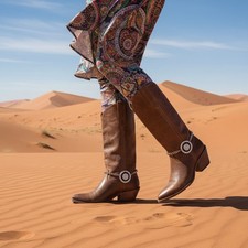 Women Western Boot Bracelet Silver Metal Chain Anklet Shoe Lion Bling Charm PAIR