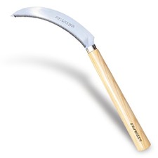 Japanese Sawtooth Grass Sickle Stainless Steel Weeding Hoe Wood Handle