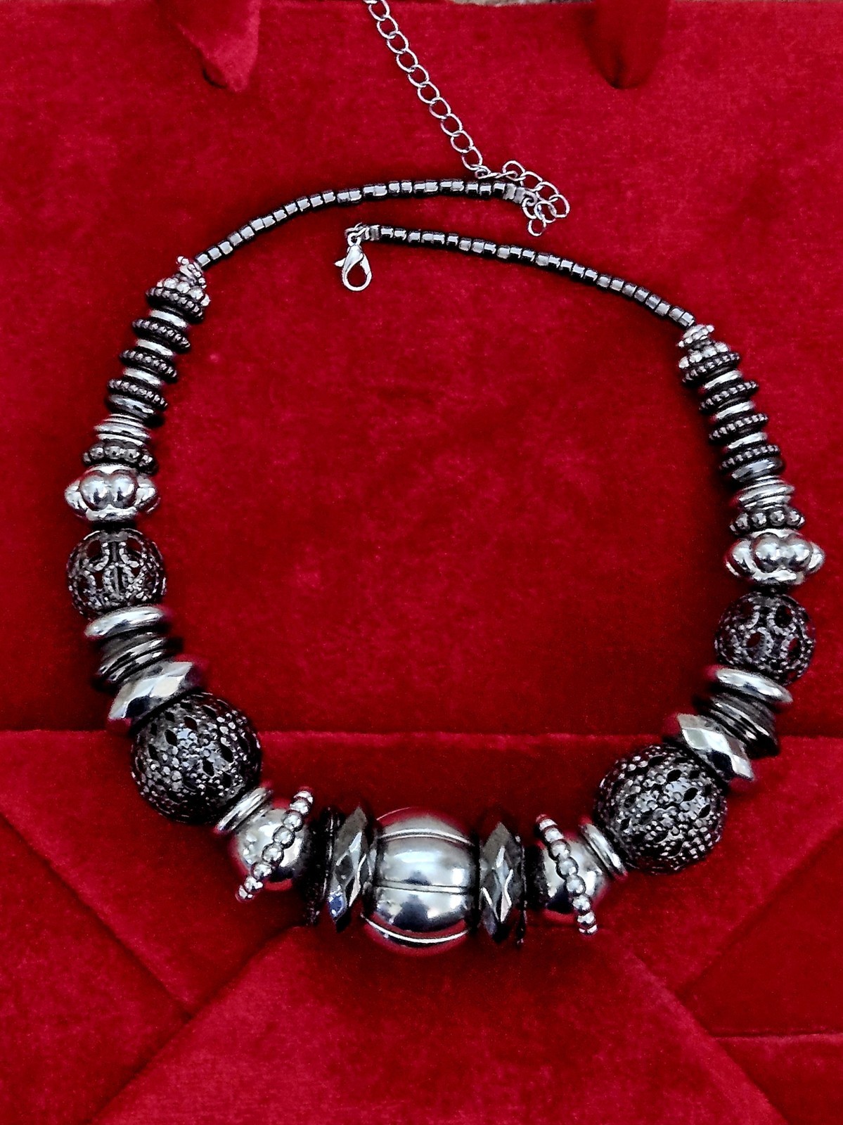 Bold Elements Silver Tone Textured Chunky Stateme… - image 1