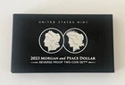2023 S SILVER US MINT MORGAN & PEACE DOLLAR REVERSE PROOF 2 COIN SET BOX &COA