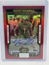 2023 Score Rookies Red Zone Signatures 13/20 Noah Sewell #396 Rookie Auto RC
