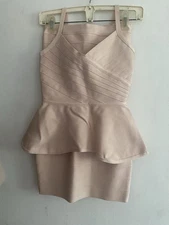 Ladies 2 Piece Skirt Set, Size Medium, Nude Color, Slimming, Dry Clean, Rayon