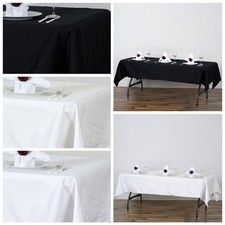 60" x 102" Rectangular Cotton Wedding Tablecloth Linens High Quality- 3 Colors