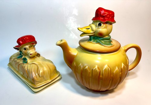 Vintage 1950’s Regal China Old McDonald’s Farm Duck Head Tea Pot with Cow Head B