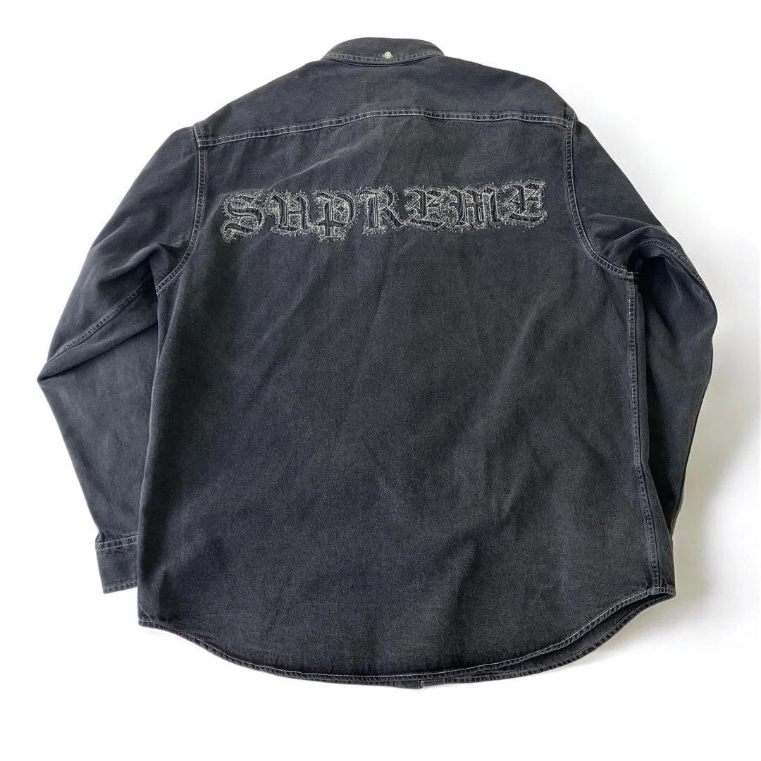 Chemise en jean appliquée SUPREME 21AW noir taille L à XL S