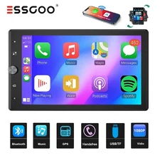 Apple CarPlay/Android Auto Touch Screen 10" Single 1DIN Car Stereo Radio AUX USB