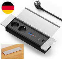 Versenkbare Steckdose Mit 2 USB C PD30W, Aluminium Tischsteckdose Versenkbar Mit
