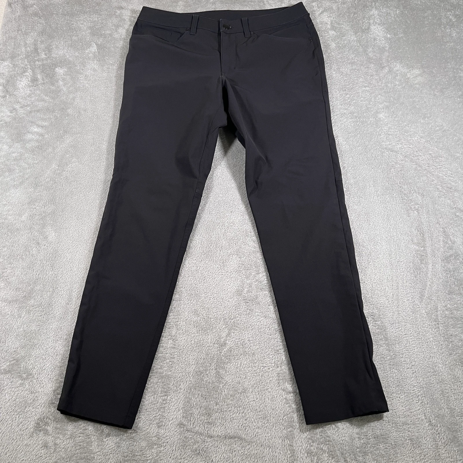 Lululemon ABC Pants Mens 32 Black Slim Fit Stretch Five Pocket Warp