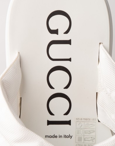 RRP€595 GUCCI Jacquard Platform Slider Sandals US12 UK9 EU42 Logo Made in Italy - Imagen 7 de 10