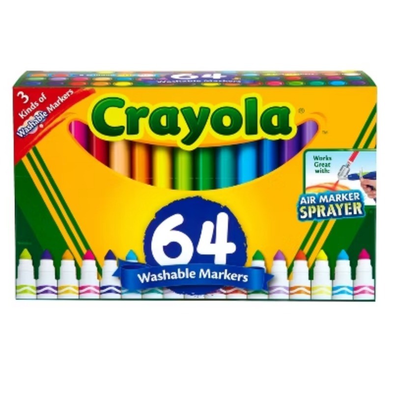 Crayola 64ct Washable Broad Line Markers, With Gel & Window Markers