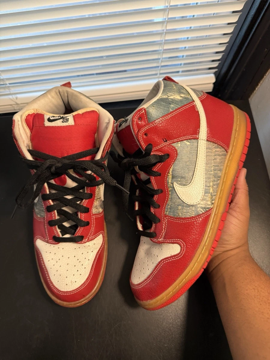 Nike SB Dunk High premium レッド/ゴールド Preços baixos em Nike Dunk Premium SB High Red | eBay