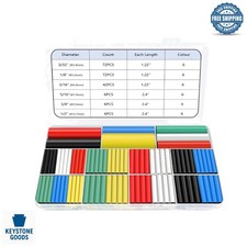 204PCS Marine Grade Heat Shrink Tubing Kit - Waterproof, Adhesive Lined, Mult...