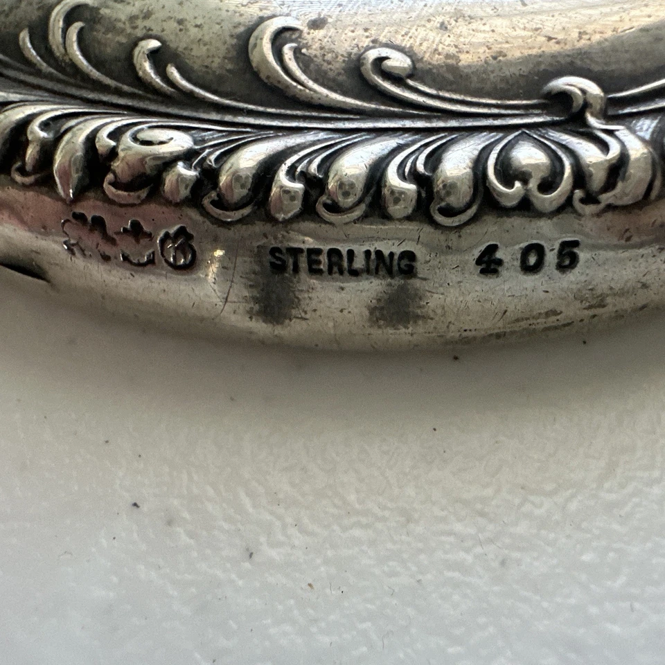 Зеркало ручное 1800S Ventage серебро высшей пробы 4 3/4 дюйма - Изображение 2 из 4